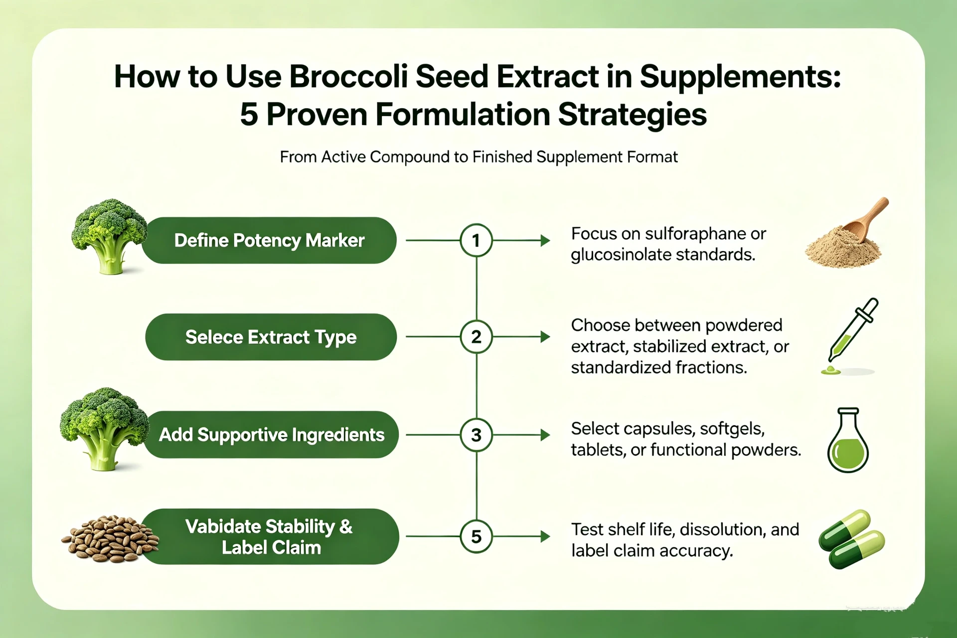 How to Use Broccoli Seed Extract in Supplements: 5 Proven Formulation Strategies How to Use Broccoli Seed Extract in Supplements: 5 Proven Formulation Strategies